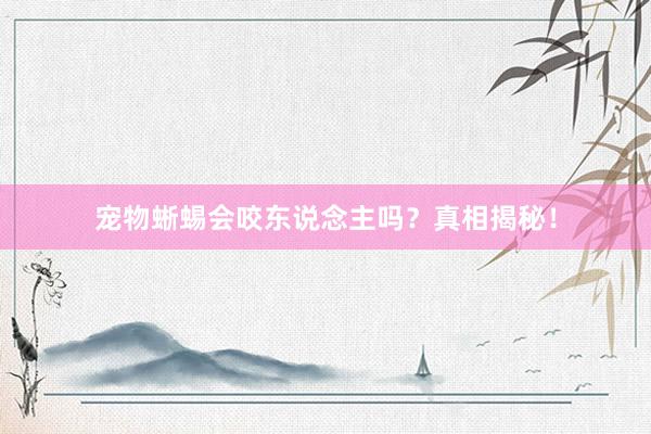 宠物蜥蜴会咬东说念主吗？真相揭秘！